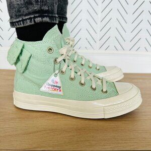❤️Converse Chuck 70 High Paisley Bow Sz 6.5 Women's Shoes Green Sneaker A10245C